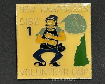 ヴィンテージジュエリー ニューハンプシャー州第1地区審判員ブローチ | リトルリーグボランティア野球ラペルピン