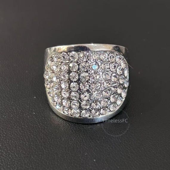 Vintage Iced Out Ring | Silver Statement Ring | S… - image 1