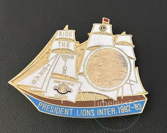 ヴィンテージジュエリー 1982年 ライオンズクラブ国際協会 テキサス支部ピン、ライド・ザ・エブ・タイド号記念品