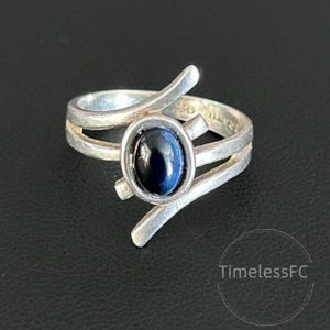 Vintage Sterling Silver September Birthstone Ring Size 6 Split Shank Band
