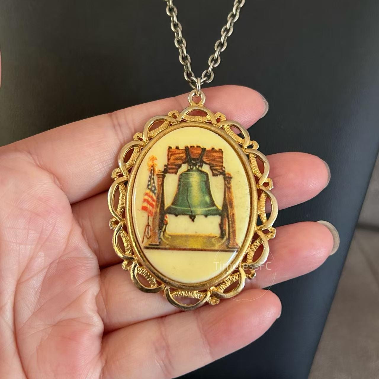 アクセサリー Swiss liberty pendant/ best price now Vintage 1976 Bicentennial Liberty Bell Pendant Necklace American