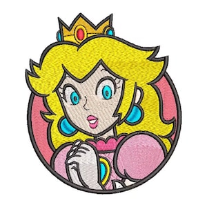 Broderidesign med prinsessan Peach - 4 storlekar