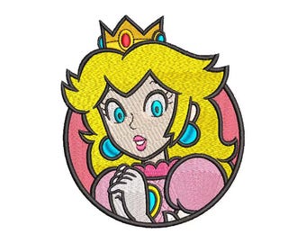 Diseño de bordado de la Princesa Peach - 4 TAMAÑOS