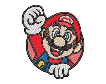 Diseño de bordado de Mario n.° 3 - 4 TAMAÑOS
