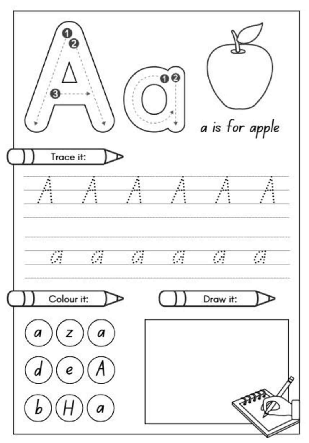Alphabet Worksheet Bundle - Trace and Color A to Z. - Etsy