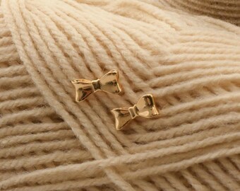 18k Brazilian Gold Filled Golden Bow Stud Earrings