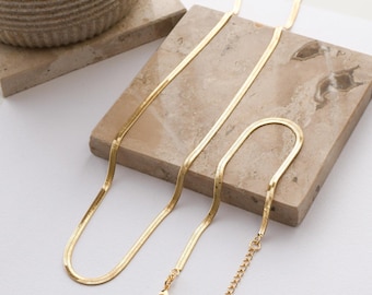 18k Brazilian Gold Filled 3MM Herringbone Chain