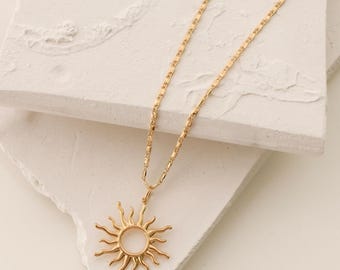 18k Brazilian Gold Filled Solar Radiance Pendant Necklace