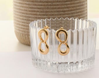 18k Brazilian Gold Filled Double Teardrop Gold Earrings