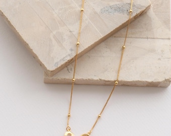 18k Brazilian Gold Filled  Heart Necklace