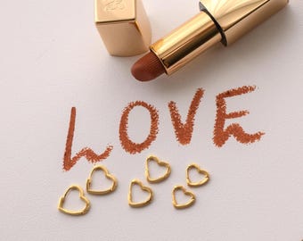 18K Brazilian Gold Filled Heart-Shaped Huggie Earrings
