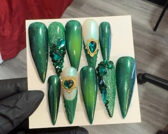 Uñas de gel personalizadas hechas a mano - Holiday Hottie