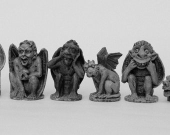 Gargoyle 2 LATEX CHESS MOULDS/Molds (set of 9)