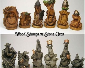 Wood Stumps Vs Stone Orcs LATEX CHESS MOULDS/Molds (14)