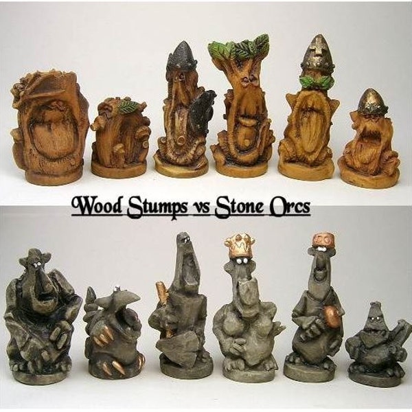 Wood Stumps Vs Stone Orcs LATEX CHESS MOULDS/Molds (14)