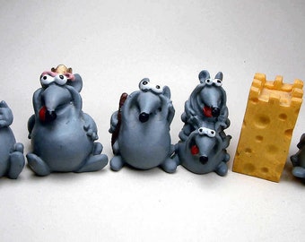 Fat Mice LATEX CHESS MOULDS/Molds (set of 9)