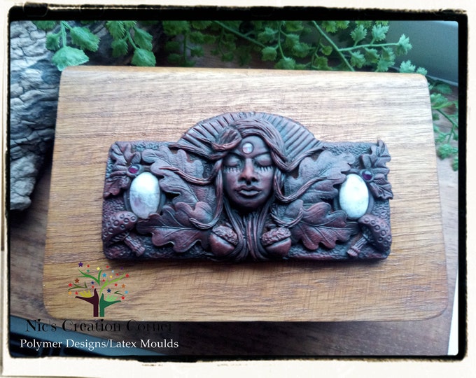 Featured listing image: Rainbow Moonstone Godess  trinket box.