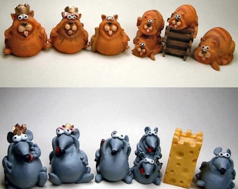 Cats Vs Mice LATEX CHESS MOULDS/Molds (14)