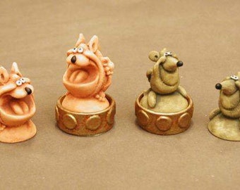 Cats Vs Mice Checkers LATEX CHESS MOULDS/Molds (set of 9)