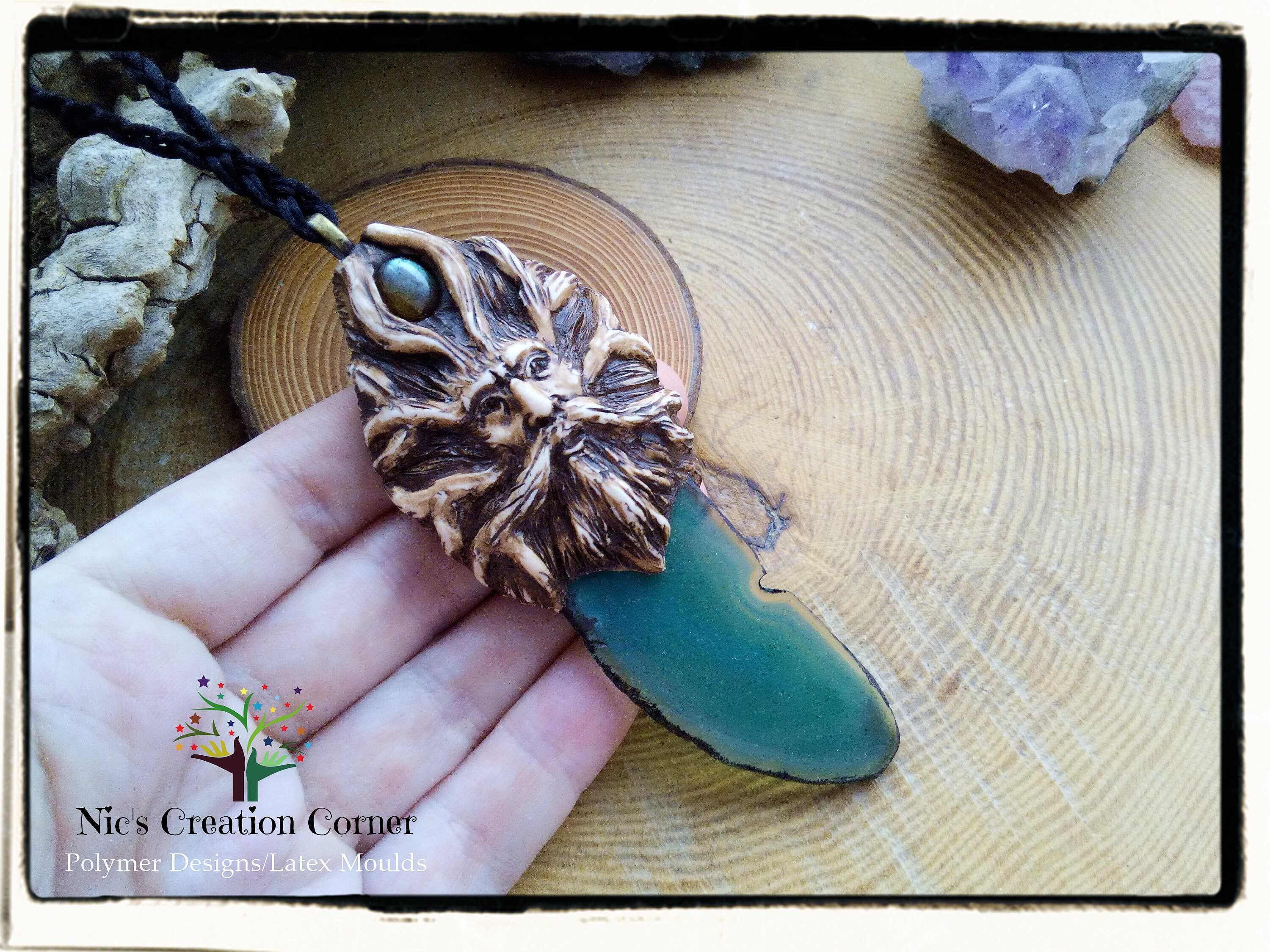 Handmade Polymer Clay Ooak Green Man/ Old man of the forest Etsy