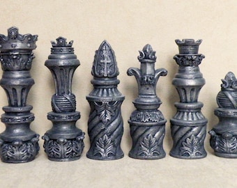 Large Ornate V1 Latex Chess Moulds/Molds( 9 )