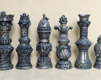 Large Ornate V2 Latex Chess Moulds (9)