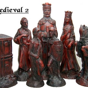 Large medieval LATEX CHESS MOULDS/Molds (set of 9)