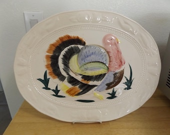 ポルトガルHANDPAINTED A.SANTOS PORTUGAL プレート Vintage A. Santos 172-50 Oval Turkey Platter Made Portugal. Hand