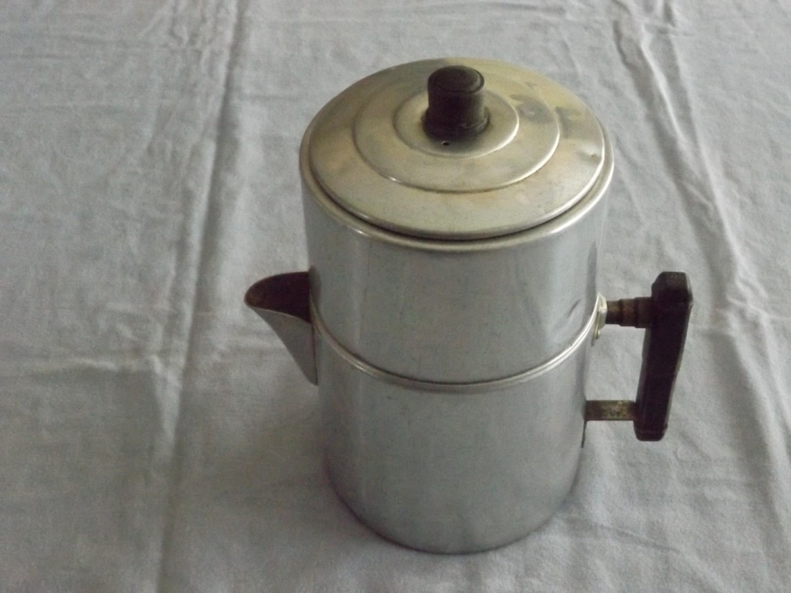 Vintage Aluminum Drip Coffee Pot / 40's / 6 Cups Etsy