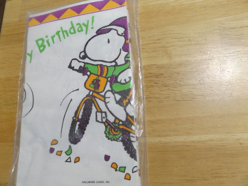 Vintage Snoopy Birthday Table Cover Paper Tablecloth / Schulz Etsy