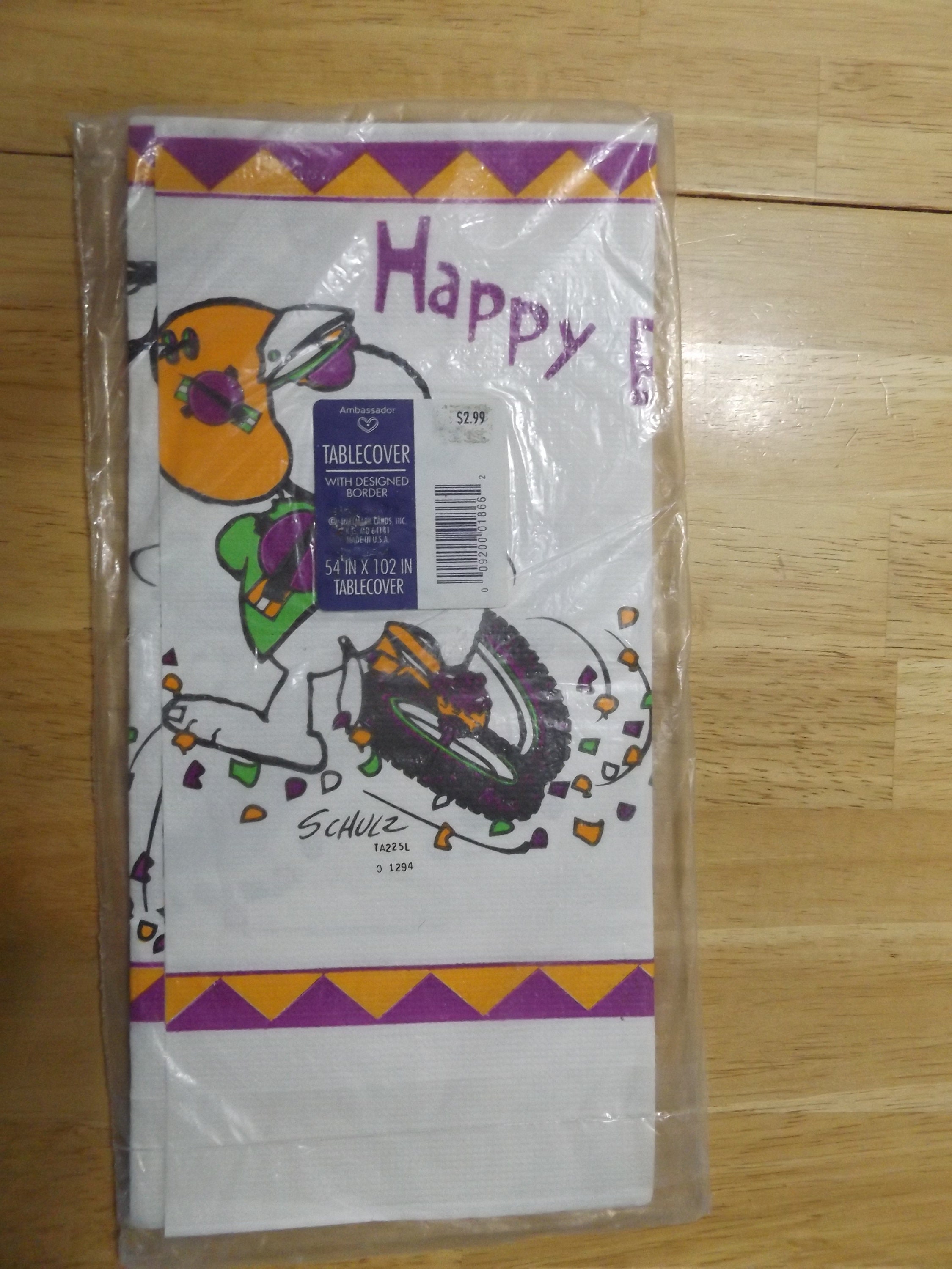 Vintage Snoopy Birthday Table Cover Paper Tablecloth / Schulz Etsy