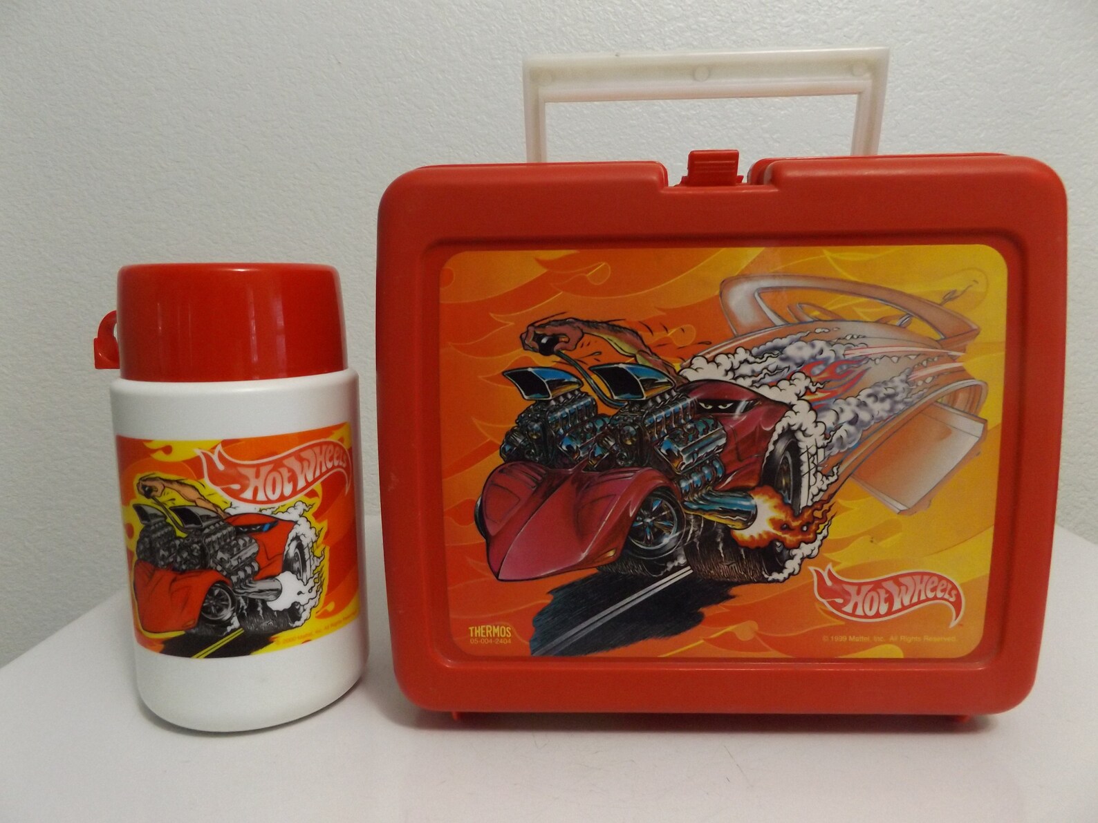 Vintage Hot Wheels Red Plastic Lunch Box With Thermos Mattel Etsy