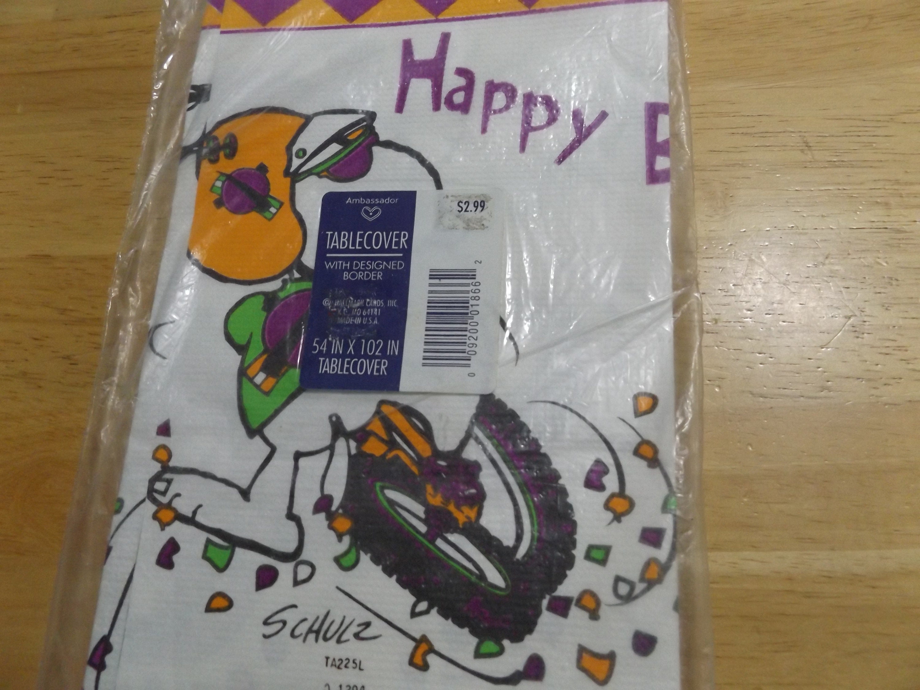 Vintage Snoopy Birthday Table Cover Paper Tablecloth / Schulz Etsy