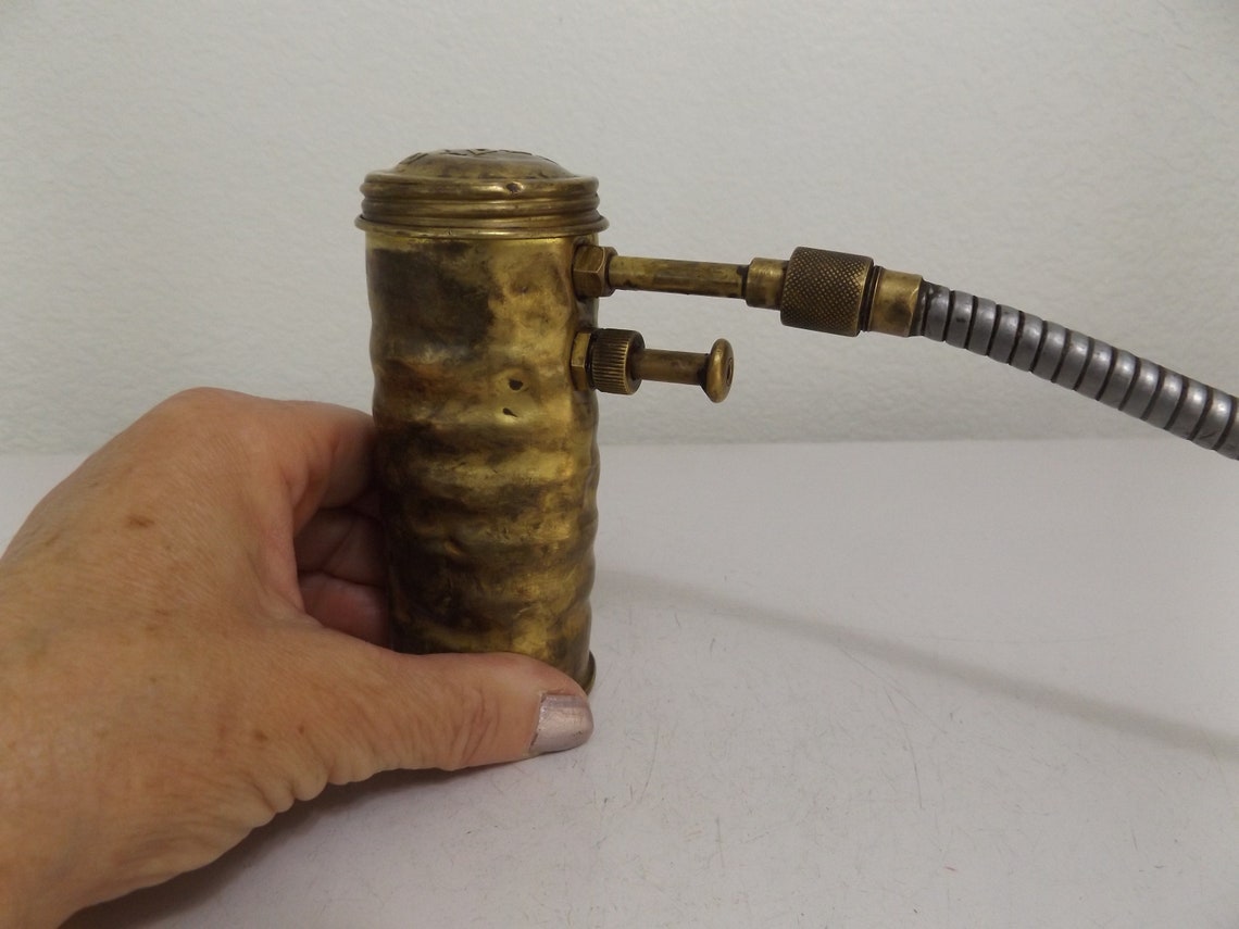 Vintage Antique Metal Oil Can Hand Pump Oil Can Hand Held Etsy