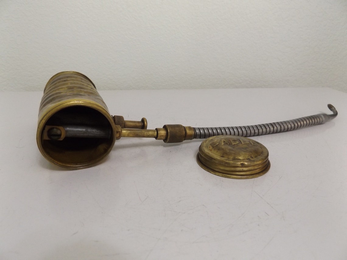 Vintage Antique Metal Oil Can Hand Pump Oil Can Hand Held Etsy