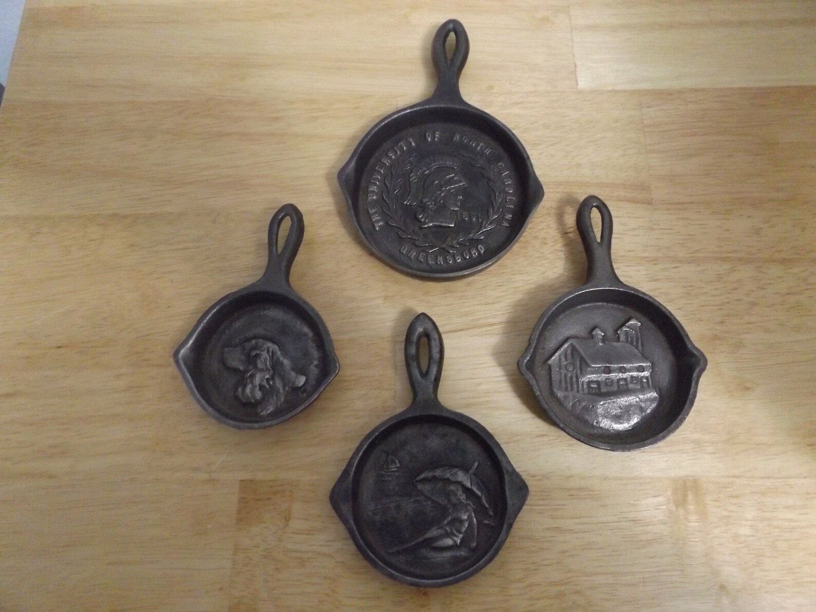 Three Vintage Miniature Cast Iron Skillets Pans Ashtrays Etsy