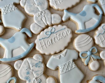 biscotti di zucchero per baby shower per bambini, biscotti per baby shower, bomboniere per baby shower per bambini, biscotti per baby shower a forma di orso, biscotti vintage per baby shower