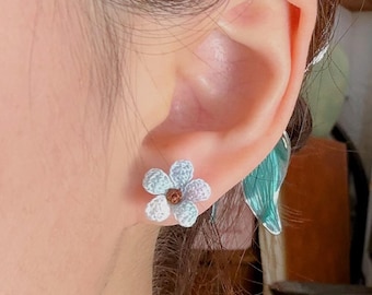 Handgemaakte gehaakte bloemoorstekers, kleine wollen bloemoorstekers, pastelkleurige bloemoorstekers, schattige handgemaakte sieraden, cadeau voor haar