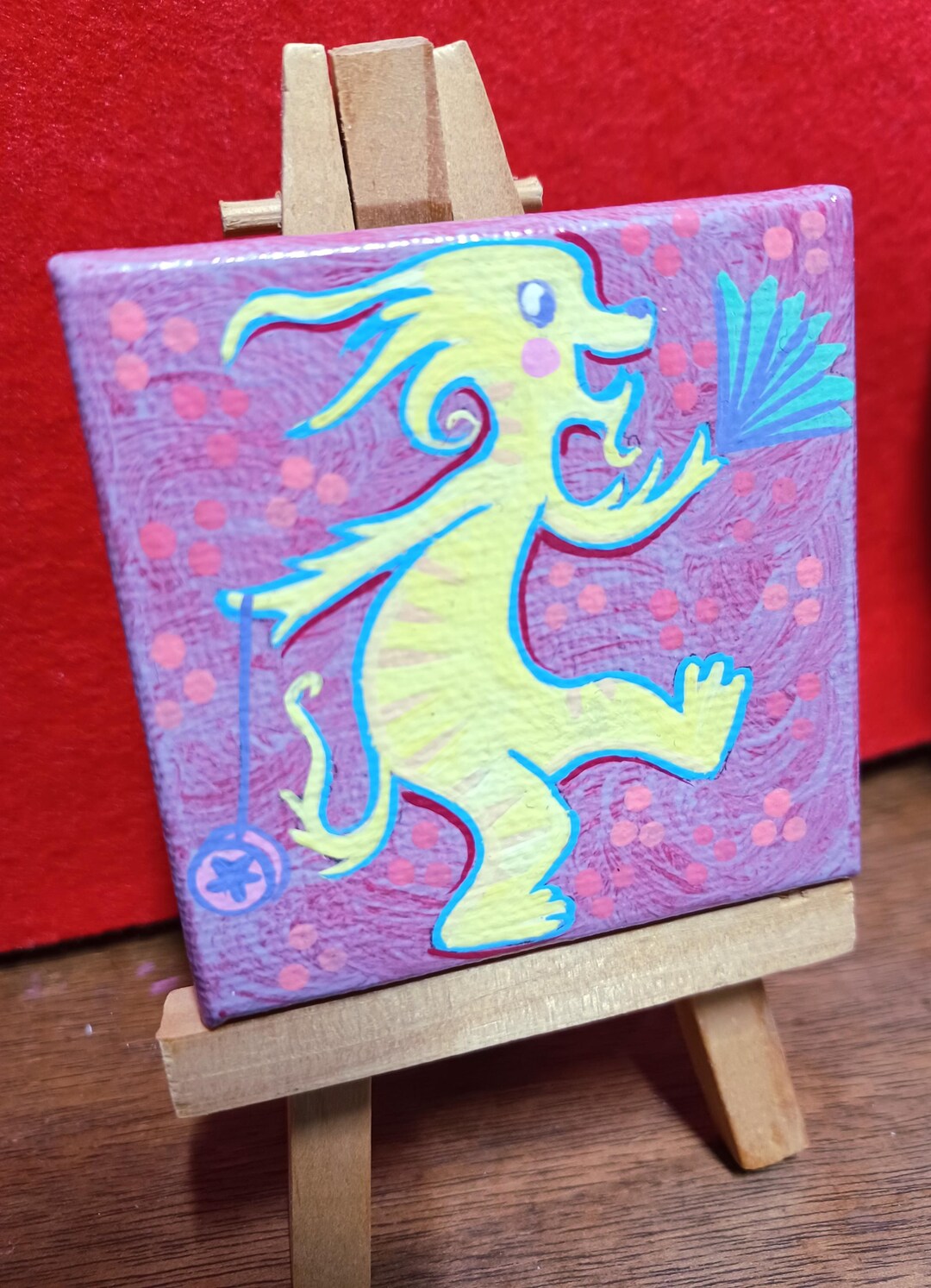 Mini Acrylic Painting Fantasy Lion Original Art - Etsy