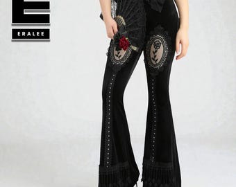 Gothic Flare Pants | High Waist Bell Bottoms | Daily Wear | Y2K Streetwear Style