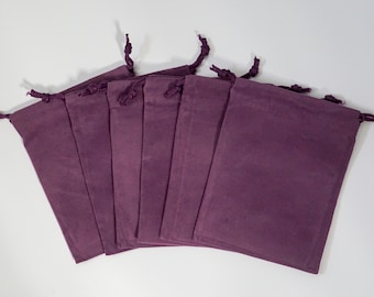 Purple 4X5.5 Velvet Drawstring Pouches Set of 6
