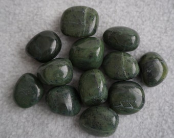 Green Nephrite Jade Tumbled Crystal, Large Green Jade