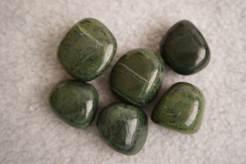 Green Nephrite Jade Tumbled Crystal Green Nephrite Jade Stone | Etsy