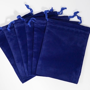 Royal Blue 4X5.5 Velvet Drawstring Pouches Set of 6