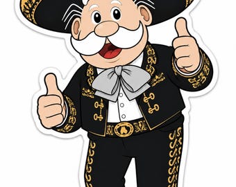 Ranchera Legend Doctor Mascot Sticker – Charro Sombrero Vinyl Decal, Mexican Singer Art