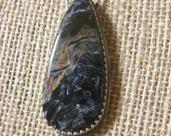 Natural Pietersite Necklace, One of A Kind, SRAJD, Metalcraft, Silversmith, 925 Silver, Unique Jewelry, Under 55 Dollars