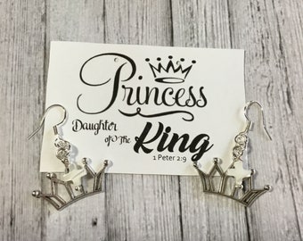 Daughter of The King Earrings, Crosses, Princess Jewelry