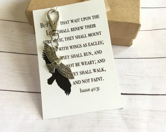 Isaiah 40:31 Key Clasp, Eagles Wings Jewelry, Purse Clasp