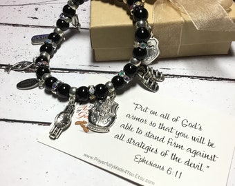 Onyx Armor of God Stretch Bracelet