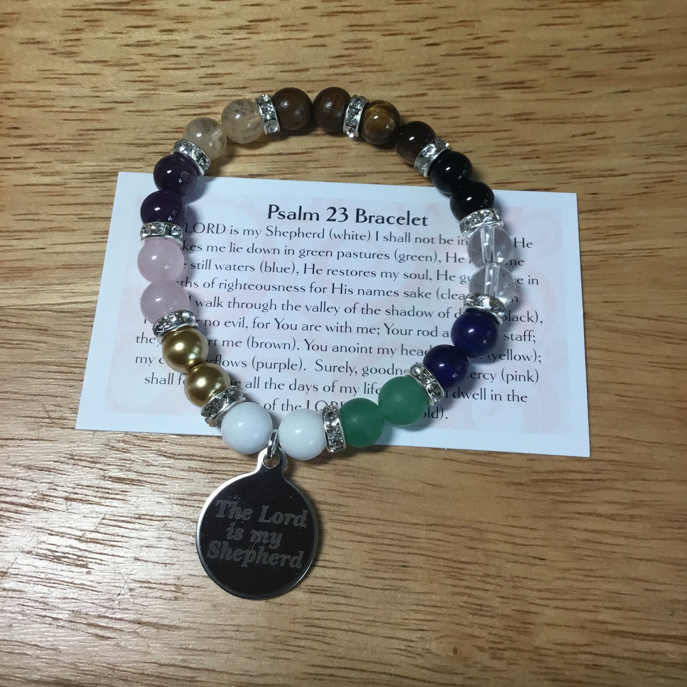 Psalm 23 Beaded Stretch Bracelet Faith Jewelry Christian Etsy